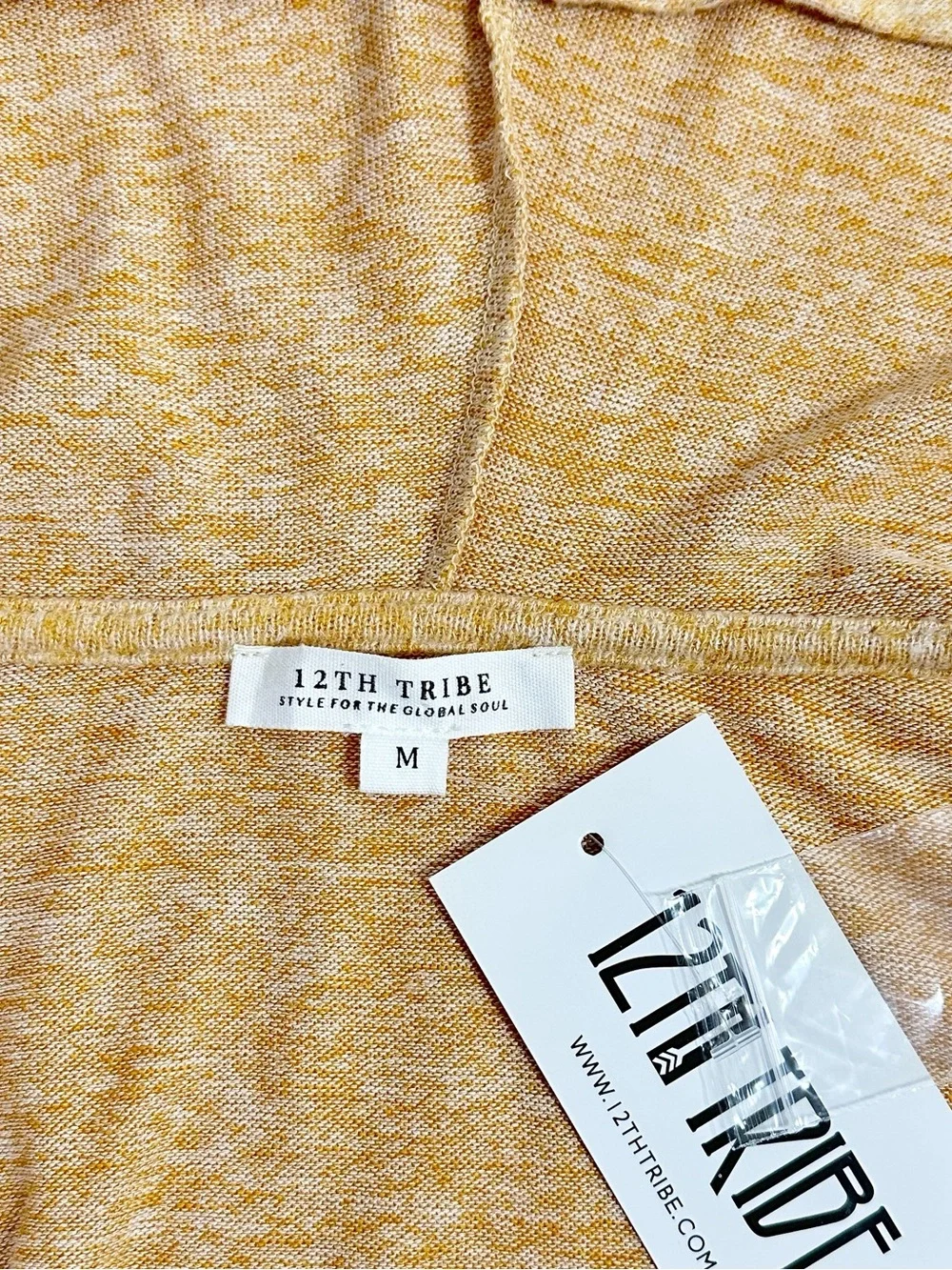 12th Tribe Tie Front Cardigan Sweater Cropped Hooded Size M